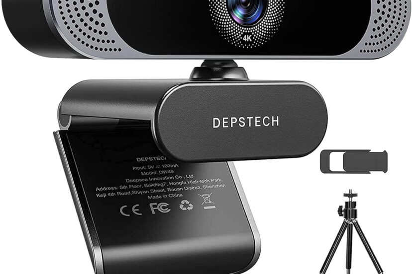 depstech 4k webcam dw49 hd 8mp equipped with sony sensor autofocus webcam with microphone privacy cover plug play usb co