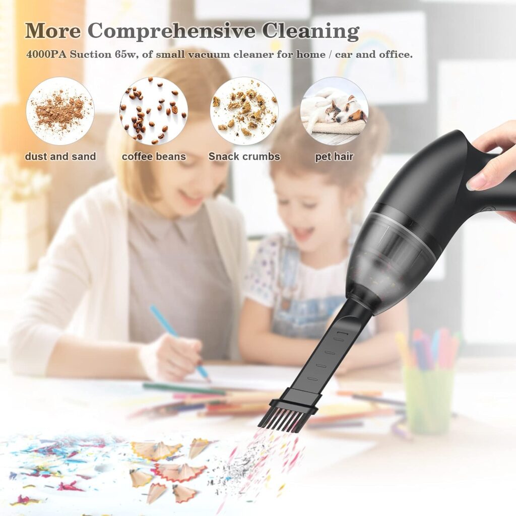 Keyboard Vacuum Cleaner Mini Vacuum Cleaner Rechargeable Cordless Vacuum Desk Vacuum Cleaner Computer Vacuum Cleaners with LED Light for Cleaning Dust,Hair,Crumbs,Car, Sewing Machine(H043)