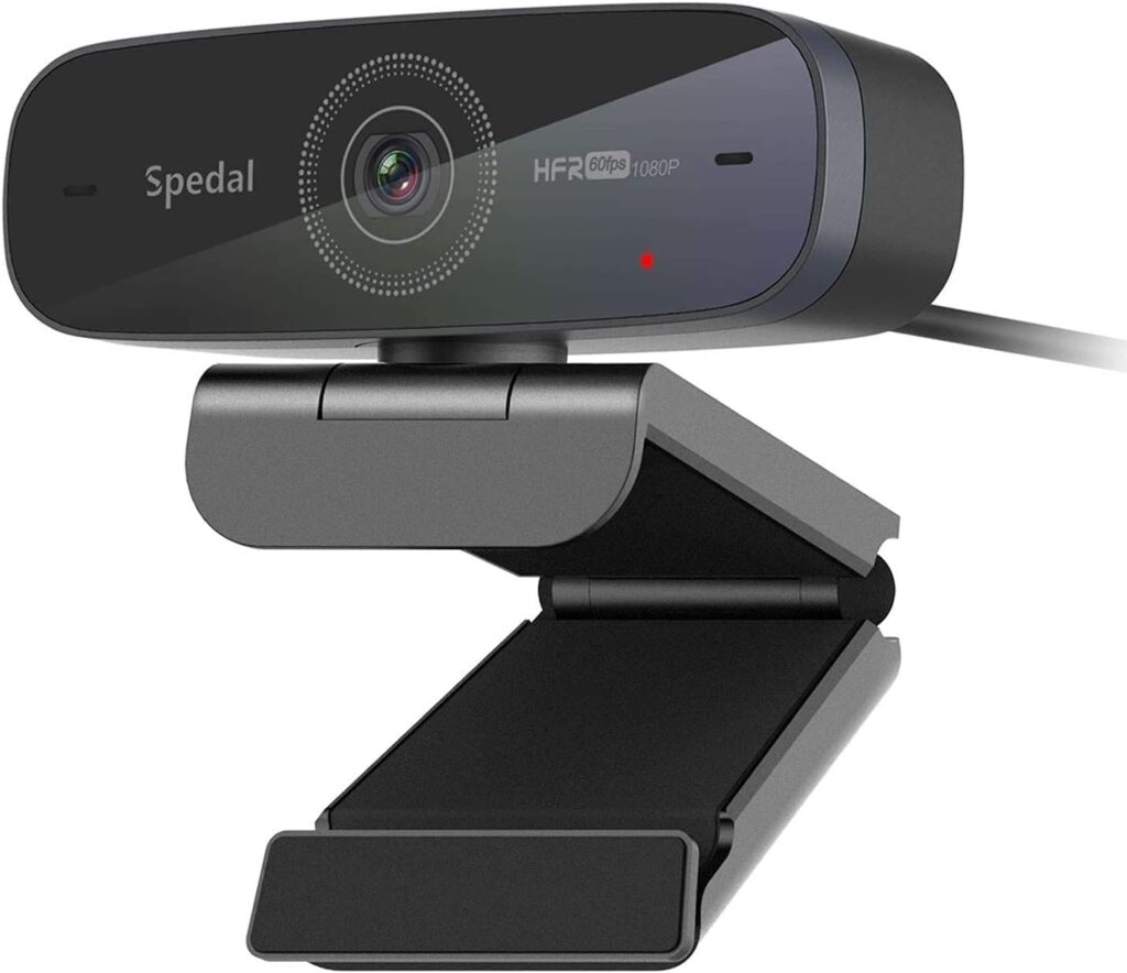 Spedal 1080P 60fps Webcam with Dual Microphone, AutoFocus, Software Included, Ultra HD Streaming Web Camera, USB Computer Camera for Gaming/Online Teaching/Video Calling/Zoom/Skype