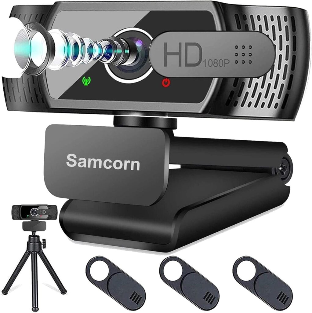 Webcam with Microphone for Desktop,1080P HD USB Webcam Live Streaming Laptop PC Computer Web Camera for Video Calling Conferencing Recording Gaming, 3D Noise Reduction