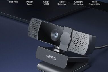 2021 wenkia 1080p webcam with dual stereo microphones privacy cover hd usb web computer camera with auto light correctio 1