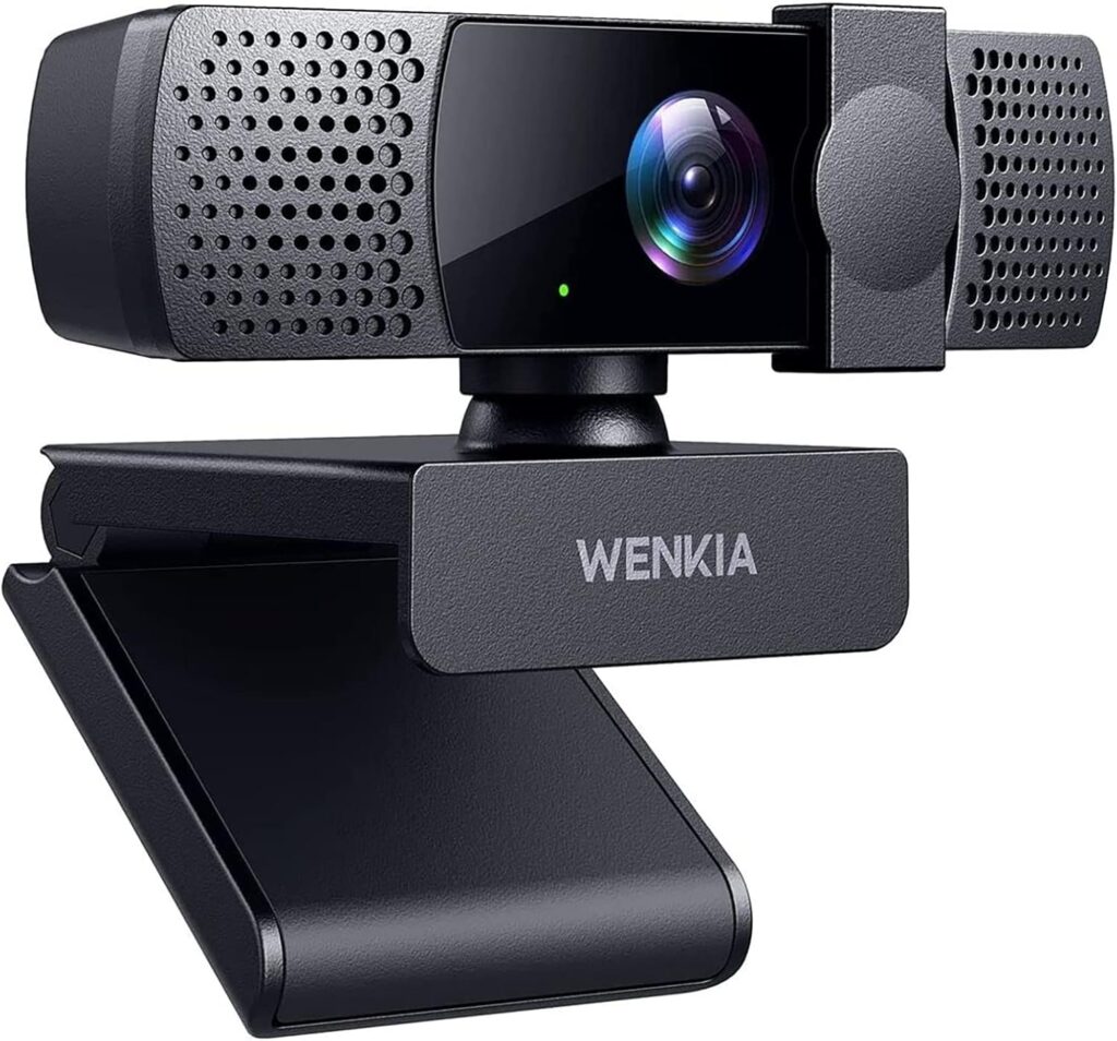 2021 WENKIA 1080p Webcam with Dual Stereo Microphones  Privacy Cover, HD USB Web Computer Camera with Auto Light Correction for Video Conferences  Calls, Compatible with Windows  Mac, PC  Laptop, Black (PC-LM7)