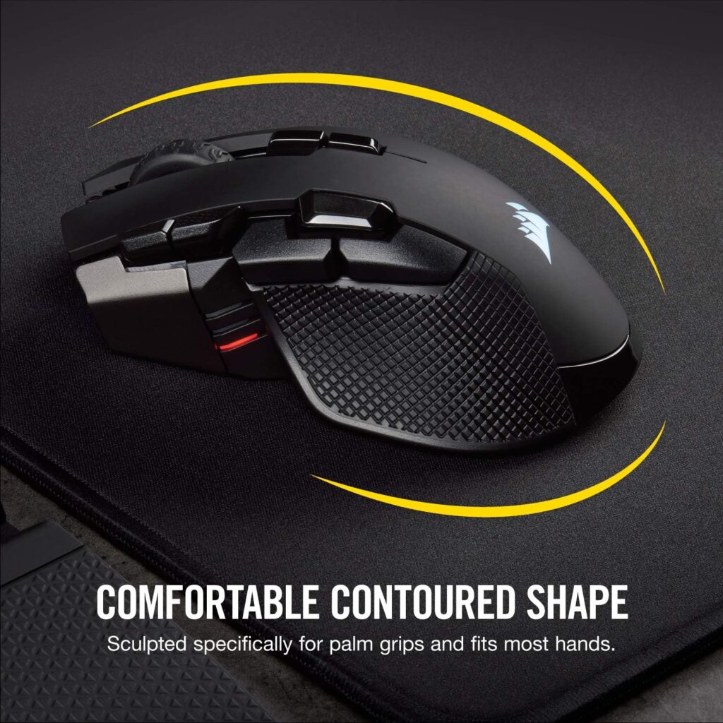 Corsair Ironclaw RGB - FPS and MOBA Gaming Mouse - 18,000 DPI Optical Sensor - Backlit RGB LED, Black