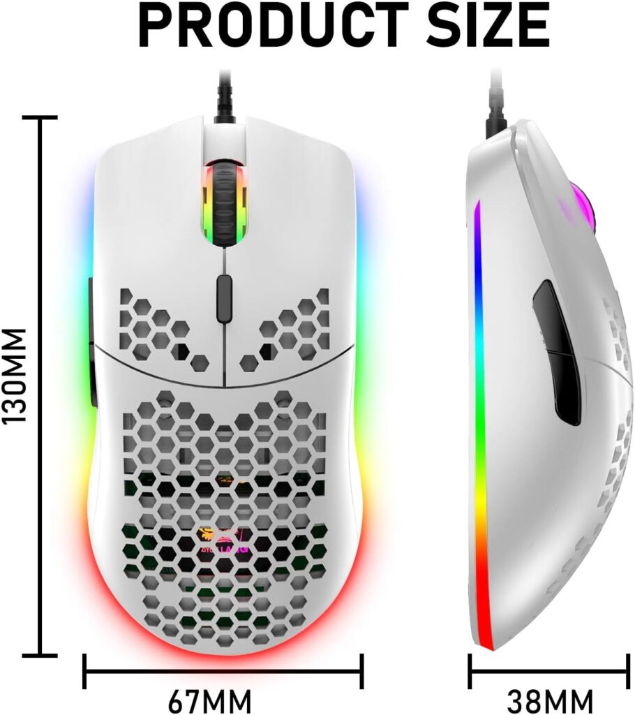 60% Wired Mechanical Gaming Keyboard Mouse,Chroma RGB 12 LED Backlit Type C Wireless 61 Keys Compact Gaming Keyboard Bluetooth 5.0 Red Switch,RGB Gaming Mouse 12000DPI for PC Laptop Gamer (White)