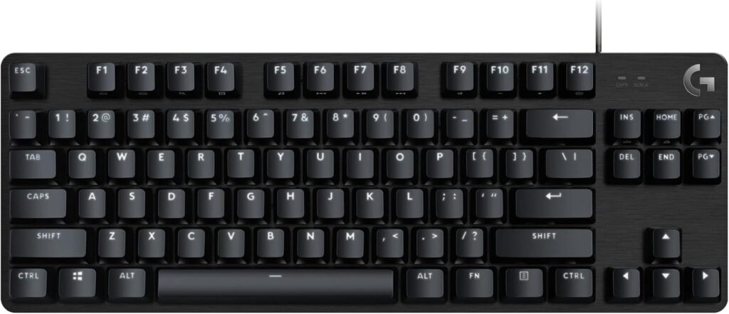 Logitech G413 TKL SE Mechanical Gaming Keyboard - Compact Backlit Keyboard with Tactile Mechanical Switches, Anti-Ghosting, Compatible with Windows, macOS - Black Aluminum