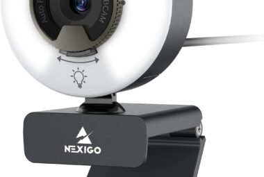 nexigo n960e 1080p 60fps webcam with light software included fast autofocus built in privacy cover usb web camera dual s